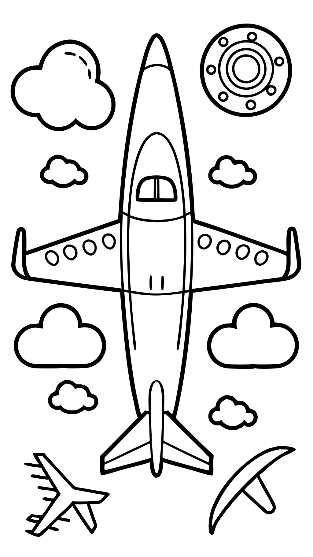 páginas para colorear de avión imprimibles